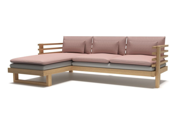 Диван садовый угловой Soft Element Атлантик Rose Ash левый, на дачу ...
