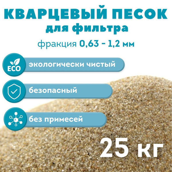 Песок кварцевый, для песочного фильтр насоса, для бассейна, фракция 0. ...
