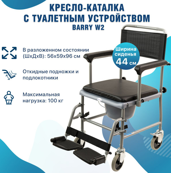 Кресло-каталка с туалетным устройством W2 5019W2P - купить с доставкой ...