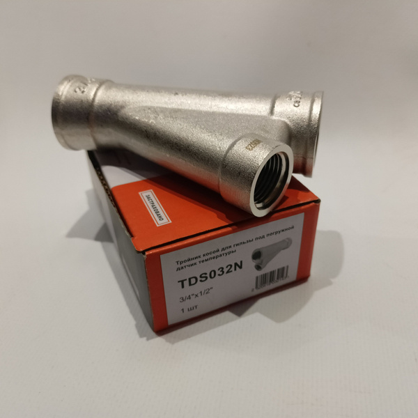 Тройник косой для гильзы под погружной датчик температуры 3/4"x1/2",TIM ...
