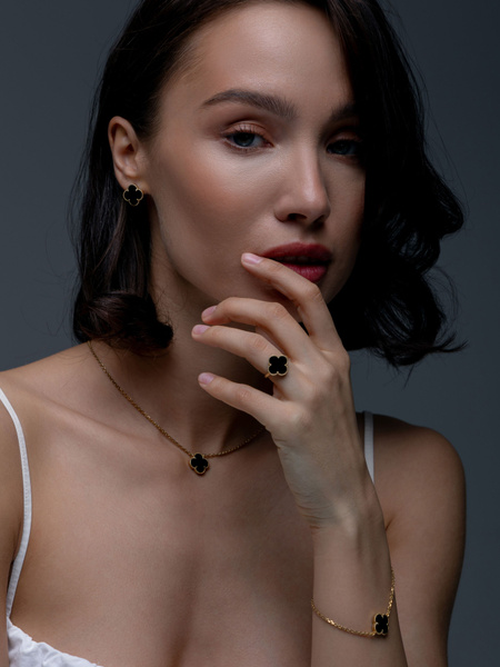 Кольцо клевер серебро 925 ван клифф - купить с доставкой по выгодным ...