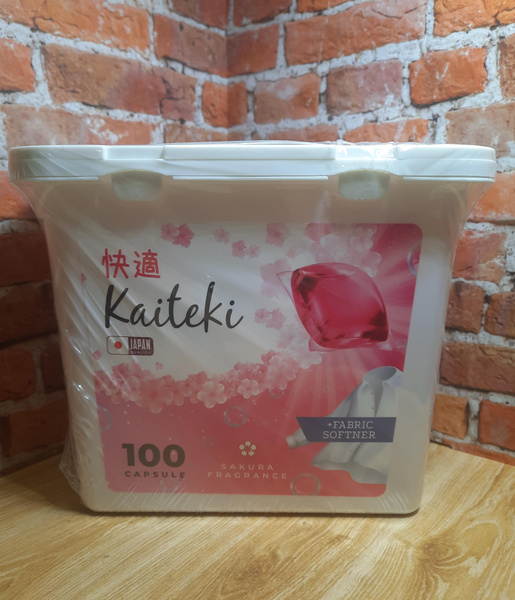 Kaiteki Capsule Softener Sakura Fragrance Капсулы для стирки 3 в 1 с ...