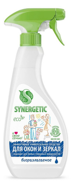 Средство чистящее для окон и зеркал Synergetic 500 мл купить на OZON по ...