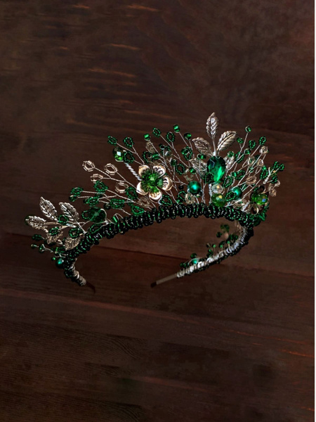 Зеленая корона 1 шт, эльфийская диадема, корона для принцессы ...