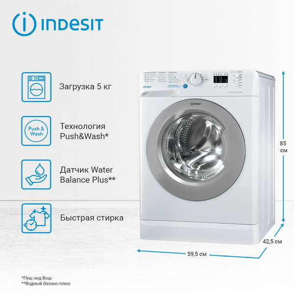 Стиральная машина Indesit BWSA 51051 S, белый - купить по выгодной цене ...