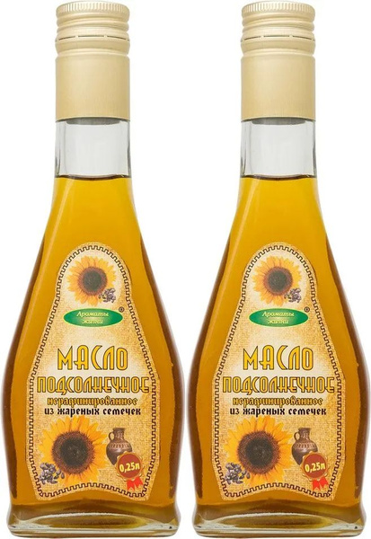 Масло подсолнечное Ароматы жизни нерафинированное из жареных семечек, 2 ...