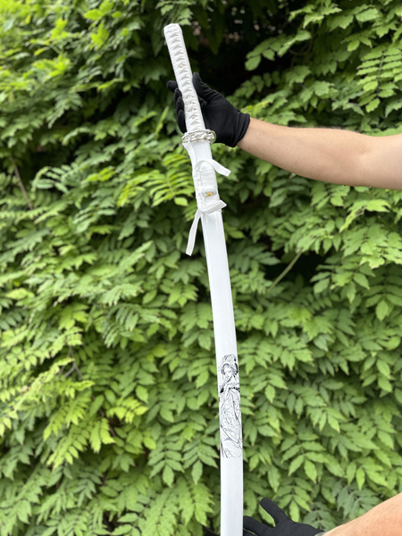 Купить Катана металлическая сувенирная "Девушка", 104 см Катана белая ...