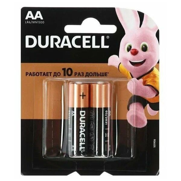 Батарейка (2шт) пальчиковая DURACELL Basic LR6 (AA, MN1500) 1.5В ...