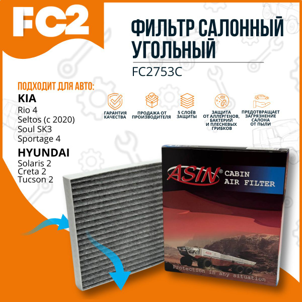 Характеристики Фильтр салонный угольный RD5 Solaris Солярис c 2017 ...
