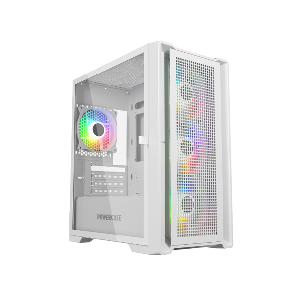 Корпус Powercase Alisio Micro X4W V2, Tempered Glass, 4х 120mm ARGB ...