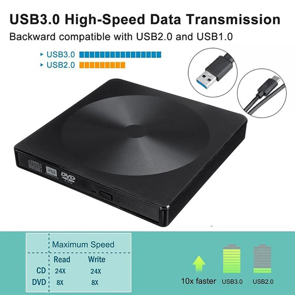 Тип C USB 3,0 Внешний проигрыватель компакт-дисков и DVD-плееров RW DVD ...