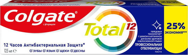 Характеристики Зубная паста COLGATE Total 12 Профессиональная ...