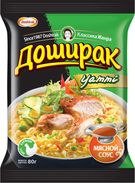 Лапша быстрого приготовления ДОШИРАК Yammi со вкусом курицы, 80г купить ...