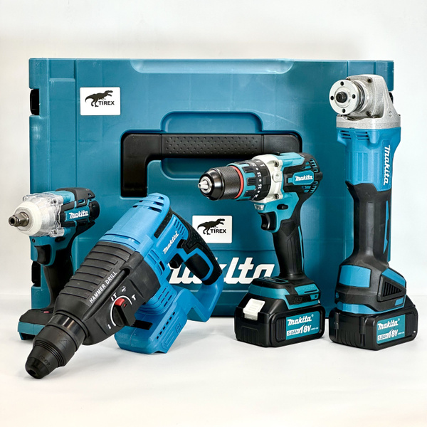 Makita 4в1 Набор аккумуляторного инструмента 18V, 2 аккумулятора в ...