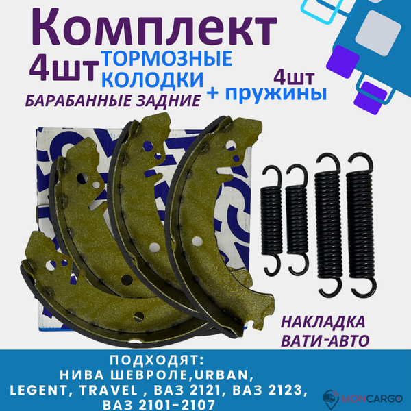 Колодки тормозные АБС Комплект тормозных колодок ВАЗ 2101-2107, Нива ...
