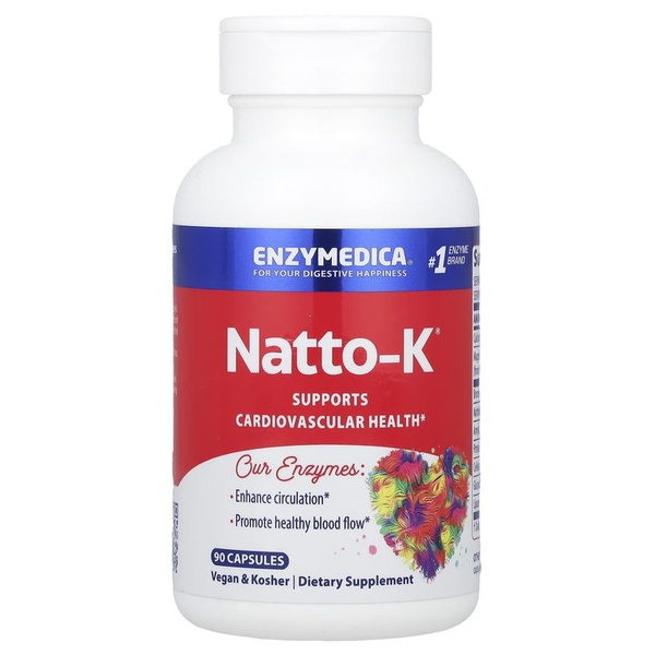 Enzymedica, Natto-K, Ферменты для сердечно-сосудистой системы, 90 ...