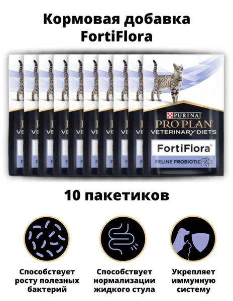 Purina Forti Flora, пробиотик для кошек 10 шт. - купить с доставкой по ...