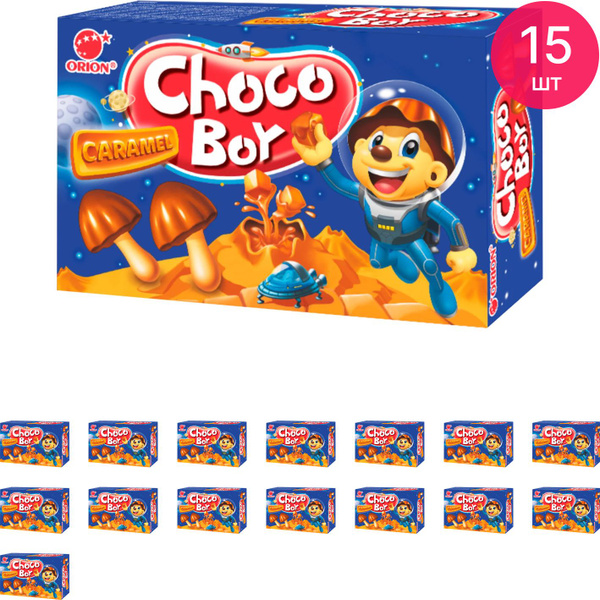 Печенье Orion / Орион Choco Boy Карамель грибочки 45г / сладости к чаю ...