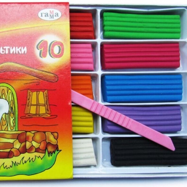 Modeling clay Красная коробка 10 цветов пластилин купить на OZON по ...