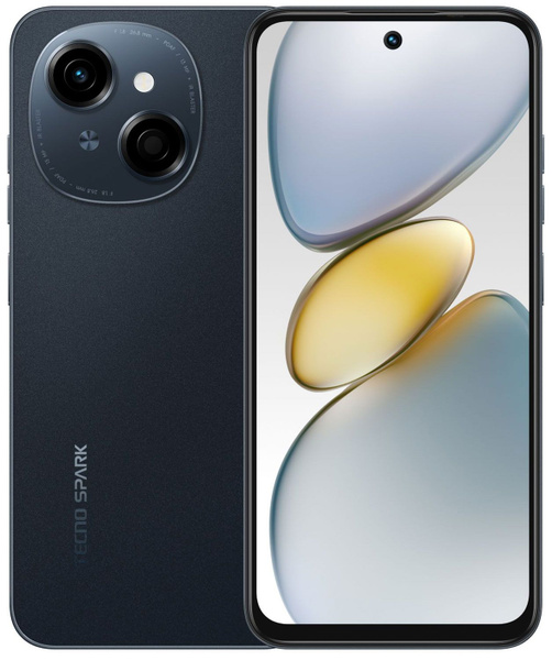 Смартфон Tecno SPARK Go 1 128+4 Glittery White 64 ГБ 4 ГБ Черный IPS 2 ...