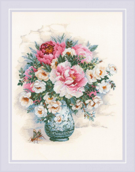 Пионы и шиповник (арт. 1816 Риолис) купить на OZON по низкой цене ...