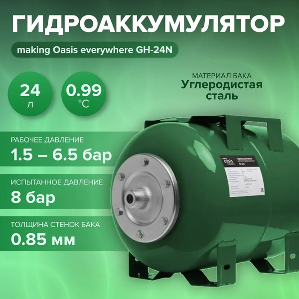 Гидроаккумулятор для систем водоснабжения OASIS GN-24N 24 литра купить ...