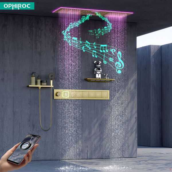Встраиваемый душевой комплект ophiroc скрытая душевая система золотой ...