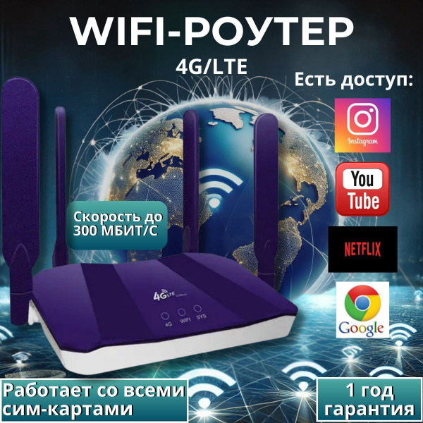 Роутер wifi с поддержкой сим карт 4G, беспроводной купить на OZON по ...