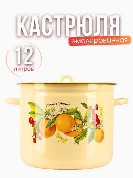 Кастрюля эмалированная 12 литров Фруктовая фантазия купить на OZON по ...