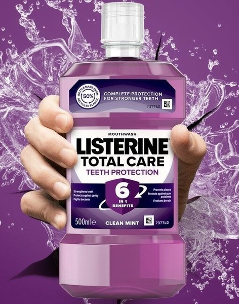 LISTERINE Листерин Ополаскиватель для полости рта 6 в 1 TOTAL CARE, 500 ...