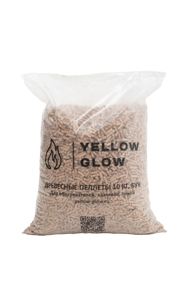Древесные пеллеты из бука Yellow Glow, 10 кг купить на OZON по низкой ...