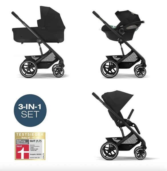 Cybex Balios S lux Moon Black 2024 коляска 3 в 1 для новорожденных с ...