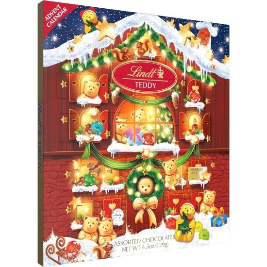Lindt Teddy house адвент календарь, 124г, 24 окошка с шоколадными ...