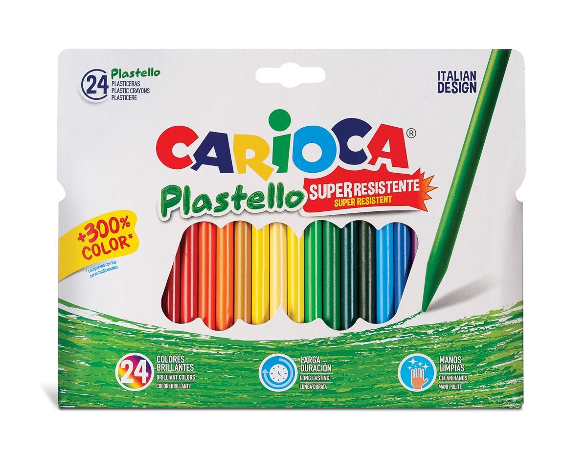 Мелки Carioca "Plastello", пластиковые, 24 цвета