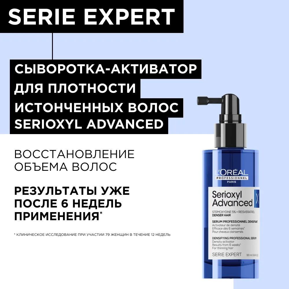 Сыворотка для уплотнение, восстановление объема и против тонкости волос Loreal Professionnel Expert Serioxyl 90 мл