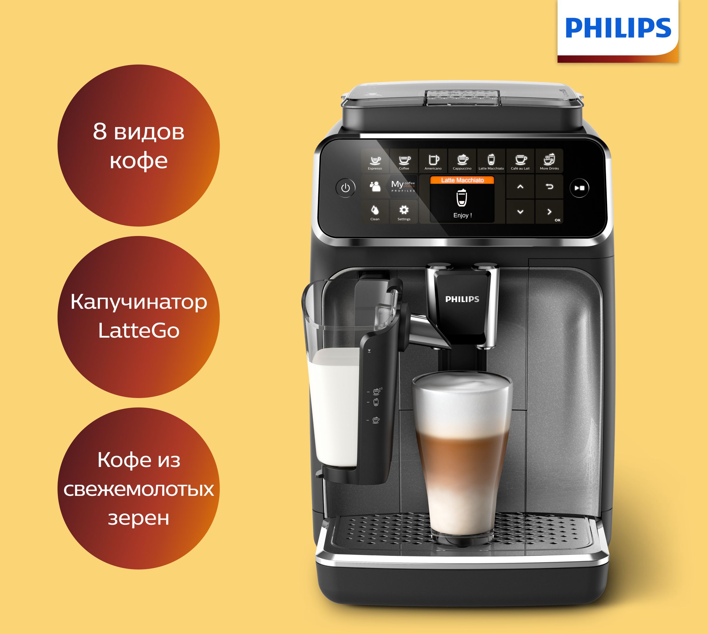 Кофемашина philips 4300 series lattego
