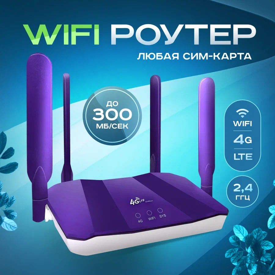 Роутер WiFi 4G LTE Синий / Точка доступа/ Модем под любую сим-карту