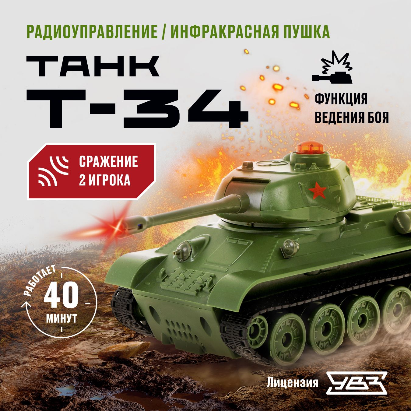 Танк Т-34 на пульте управления - купить с доставкой по выгодным ценам в  интернет-магазине OZON (659130437)