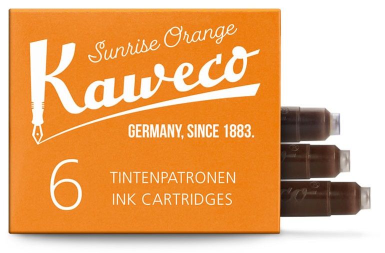 Набор картриджей для перьевой ручки KAWECO Sunrise Orange 6 шт. в картонной упаковке