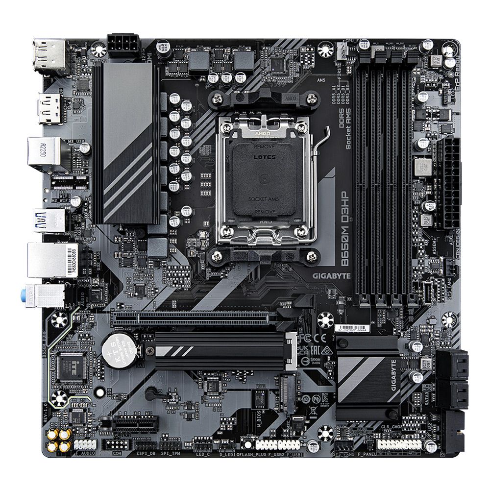 Материнская плата GIGABYTE B650M D3HP AX (AM5, AMD В650, 192 ГБ, PCIE 4.0), B650M D3HP AX