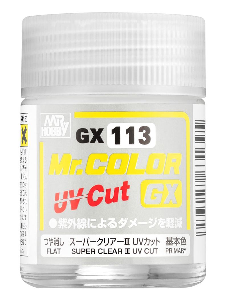 Лак Mr.Hobby, Super Clear Flat UV Cut Primary, матовый, не пропускает УФ-лучи,18 мл, GX113