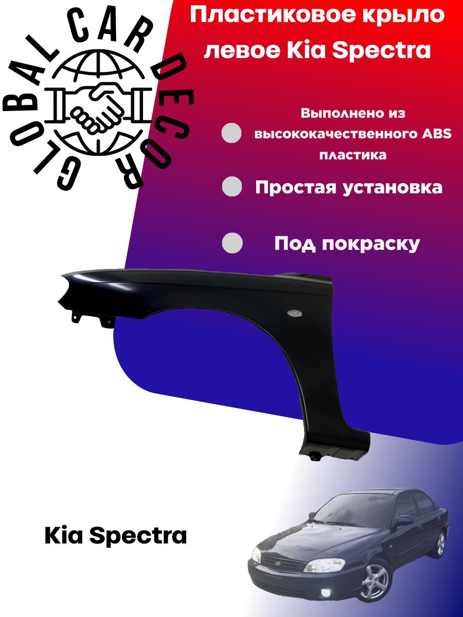 Пластиковое крыло левое Киа спектра / Kia Spectra