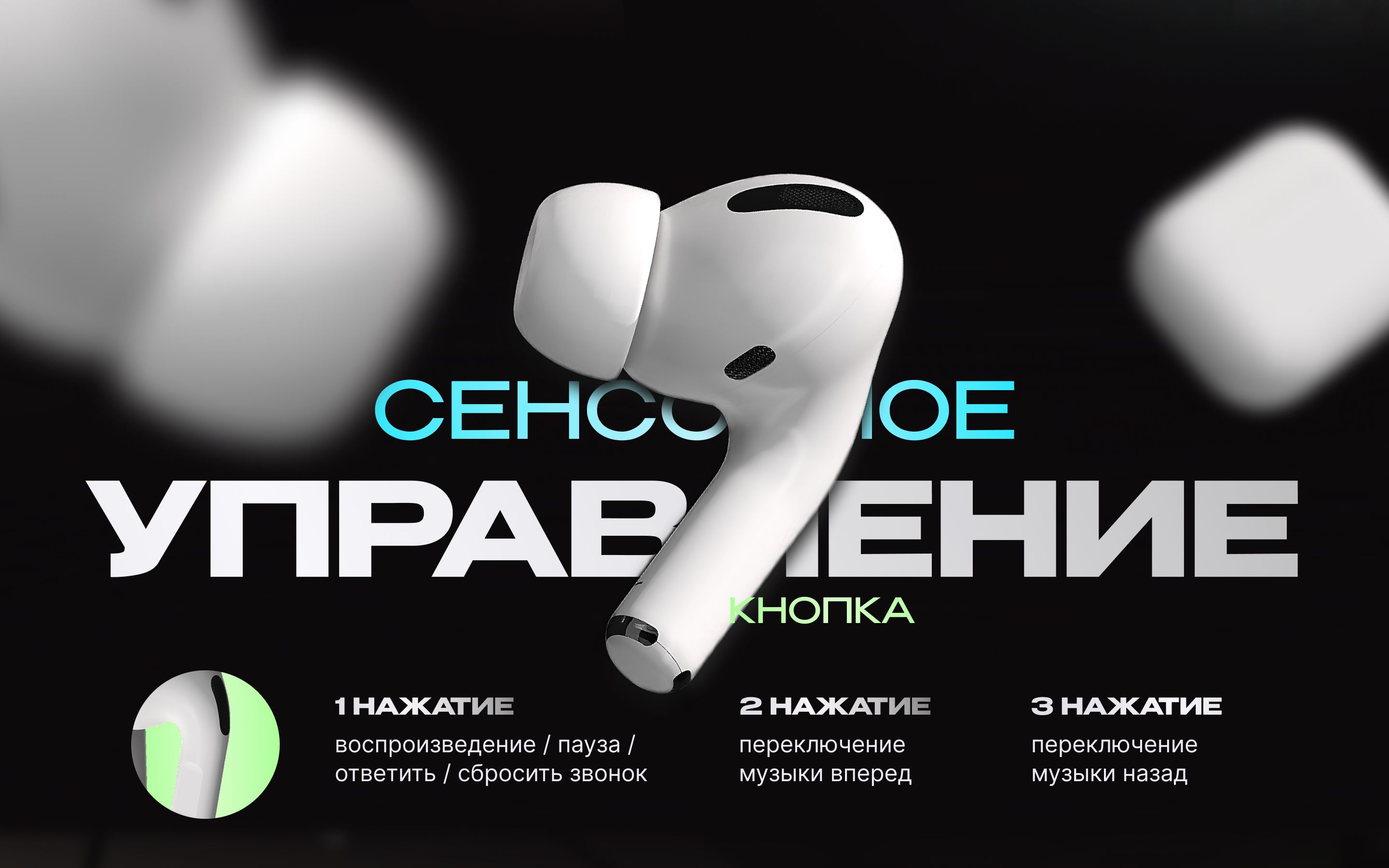 Наушники беспроводные bluetooth с сенсорным управлением и встроенным м(图9)