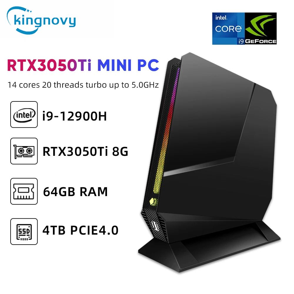 KingnovyPCМини-ПКF10(IntelCorei9-12900H,RAM64ГБ,SSD2048ГБ,NVIDIAGeForceRTX3050(8Гб),Windows11Pro)