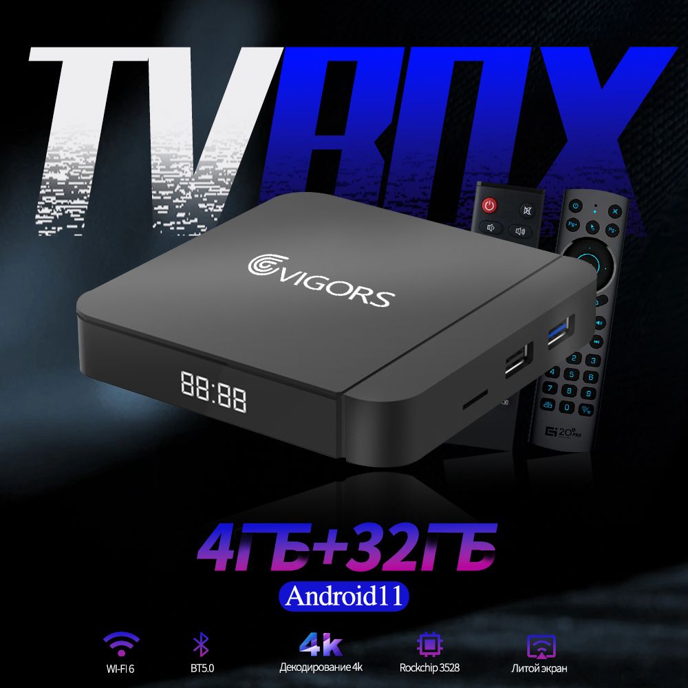 GvigorsМедиаплеерTanixW2Android,4ГБ/32ГБ,Wi-Fi,Bluetooth,черный,белый