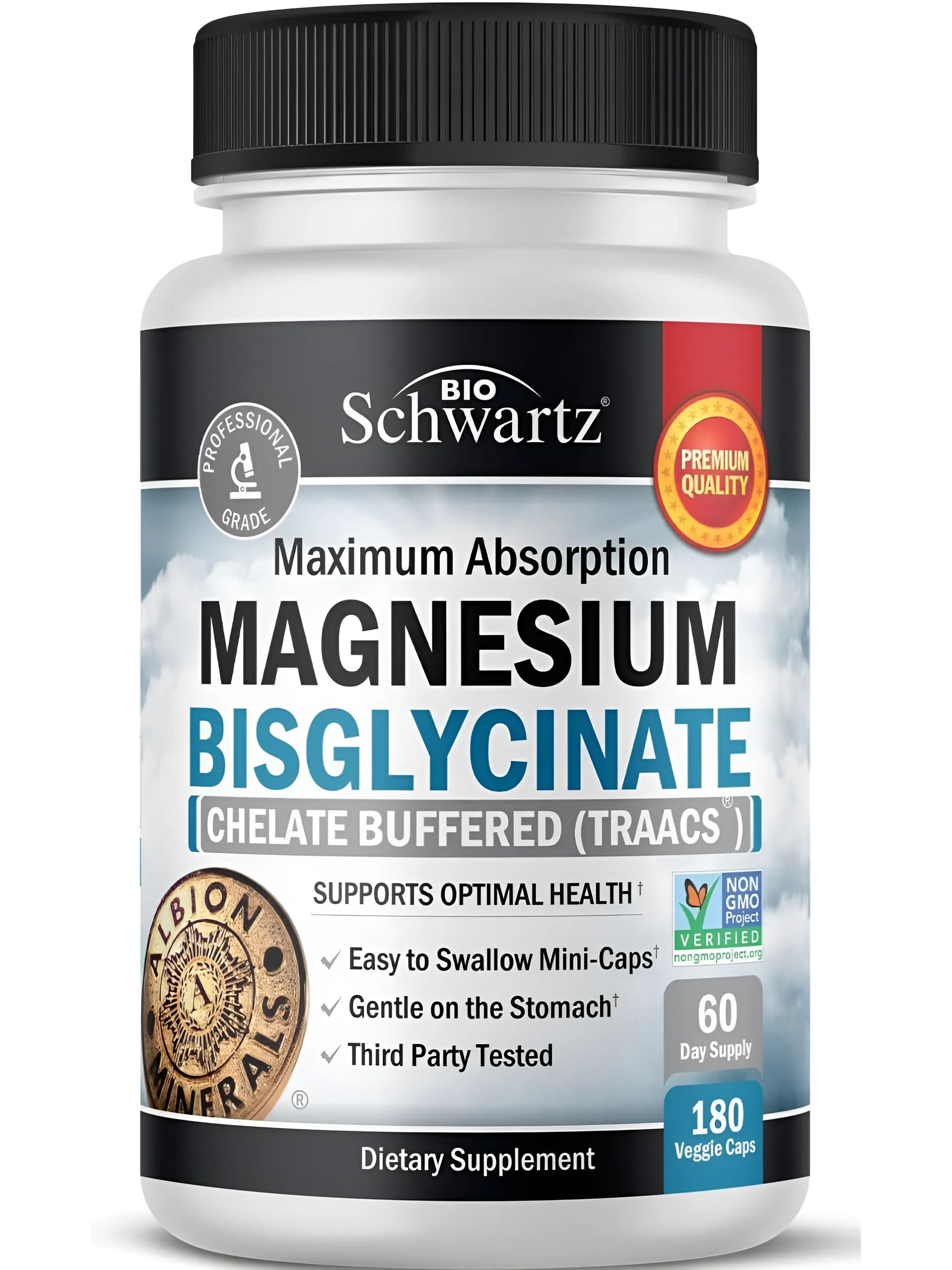 Магний BioSchwartz Magnesium Bisglycinate 180 капсул