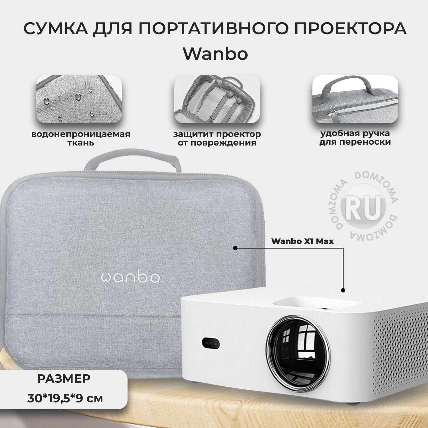 Сумка для портативного проектора Wanbo X2Max/X2Pro/X1Max/X1Pro/X1 - купить  с доставкой по выгодным ценам в интернет-магазине OZON (860455752)