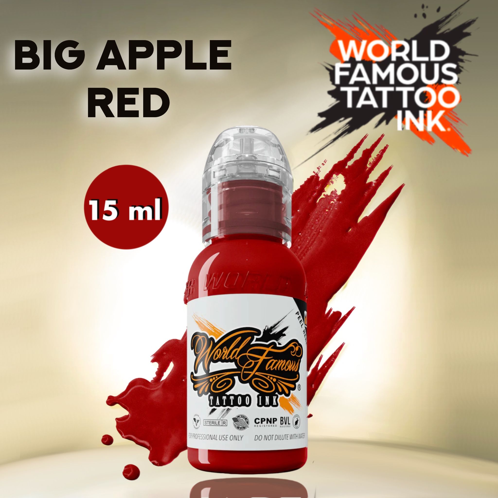 World Famous Big Apple Red Краска для татуировки и перманентного макияжа 15мл