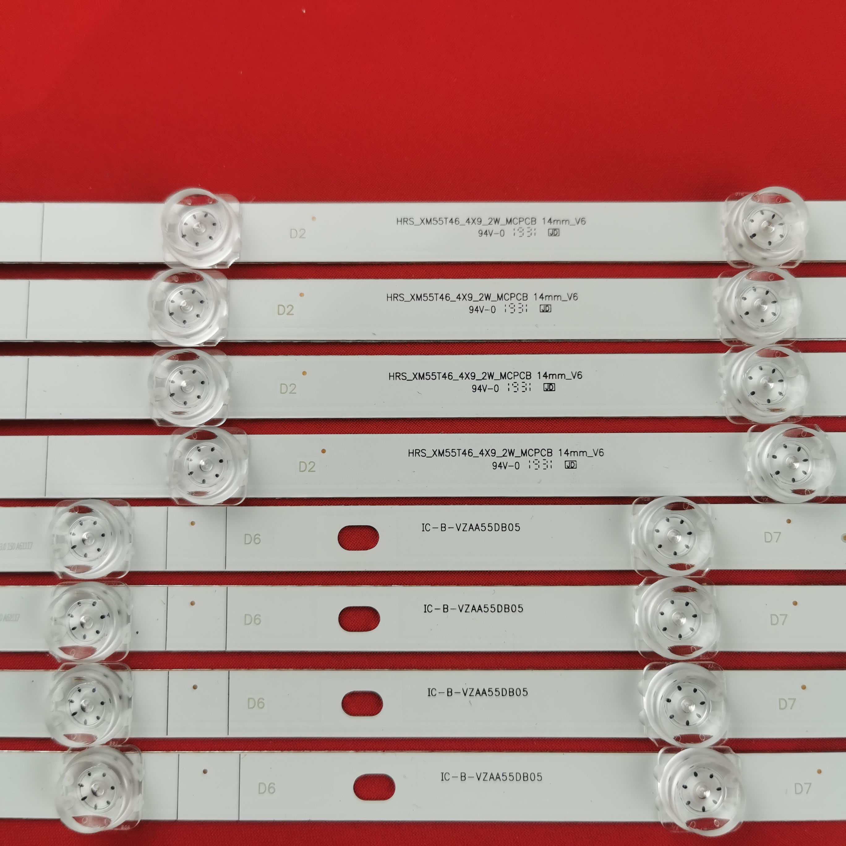 Подсветка для UE55TU7002U UE55TU8005K, L55M5-5S/5A/EX; HRS XM55T46 4X9 2W MCPCB, IC-B-VZAA55DB05