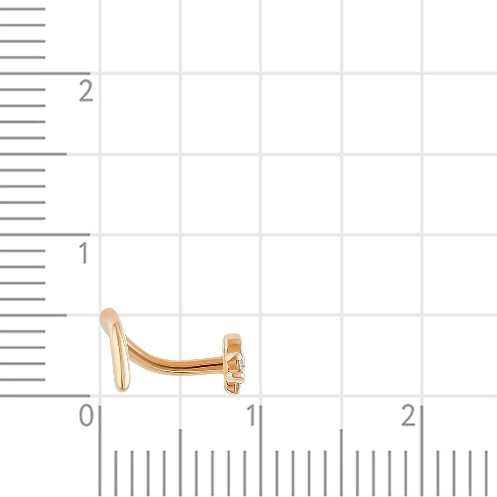 585GOLD Пирсинг с бриллиантами из красного золота 585 пробы